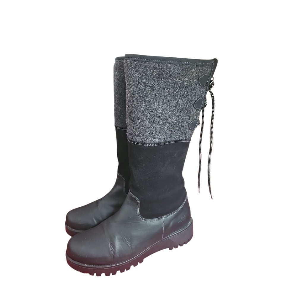 Bos & Co Goose Prima waterproof Black Mid Calf Boots Sz 40 Or 9-9.5 - Picture 1 of 14